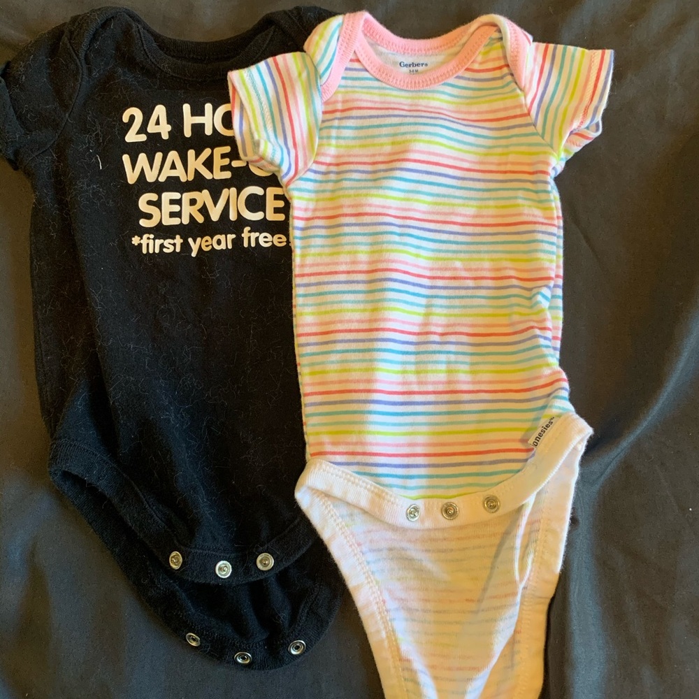 Two (2) Short Sleeve Onesies 3-6 months